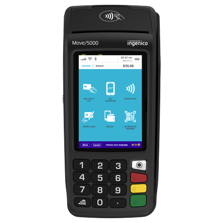 Terminal de paiement mobile INGENICO Move 5000 4G BT WIFI Repli IP